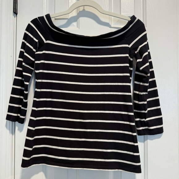 LOFT Tops - LOFT Black and White Striped Top